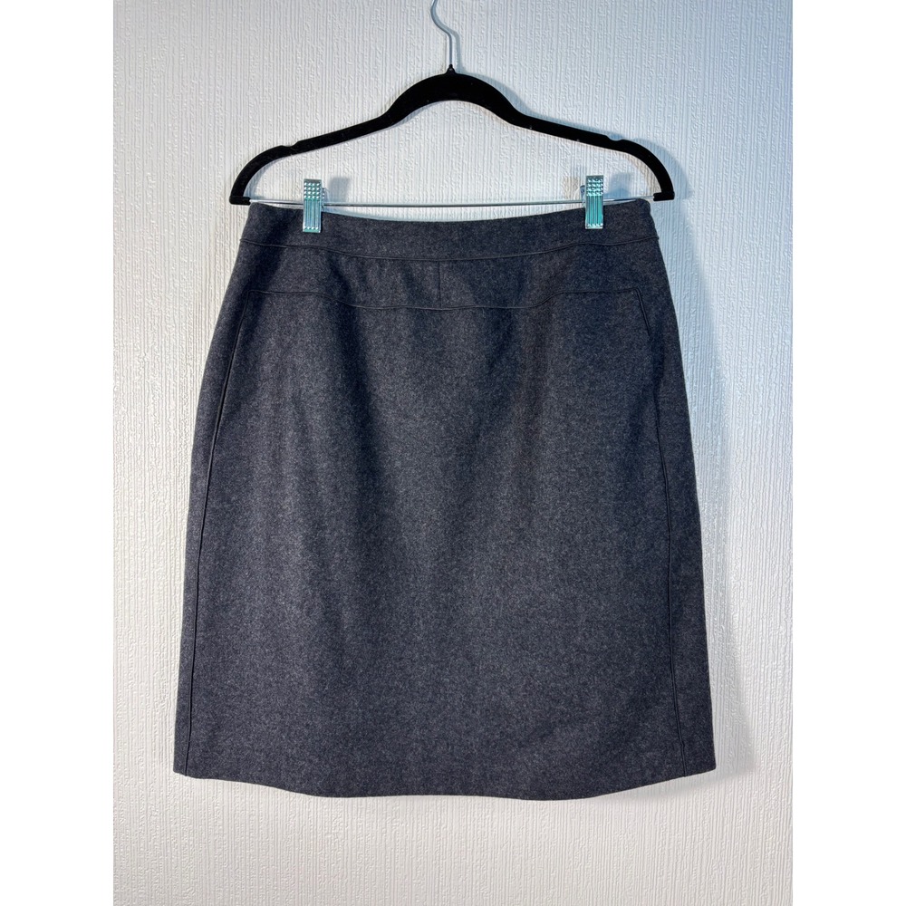 Harve Benard Charcoal Gray Wool Viscose Blend Business Skirt Size 12